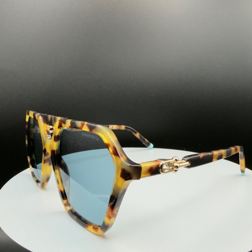 Tiffany TF 4198 80640 Yellow Havana Sunglasses Light Blue Lens 58 17 140 READ - Picture 3 of 16